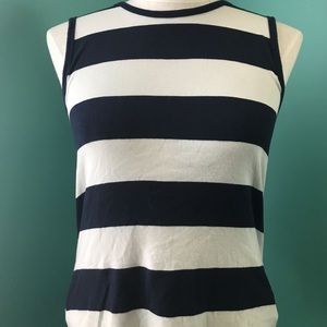 J.Crew Navy and White Striped Scoop Neck Tank